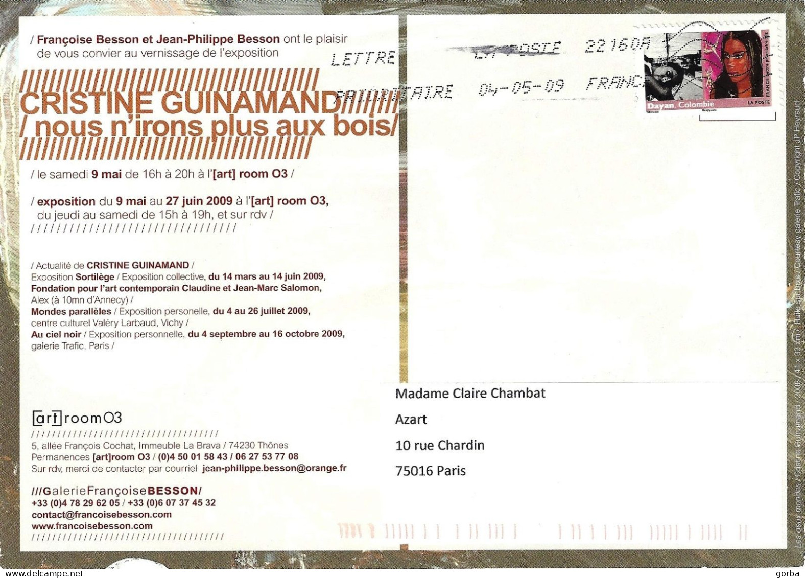 *CPM - 15 X 21 - Peinture De Christine GUINAMAND - Invitation Galerie "art Room 03" à THÔNE (74) - Esposizioni