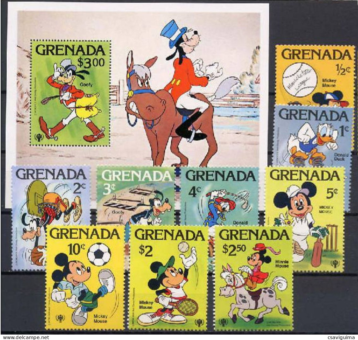 Grenada - 1979 - Disney: Year Of The Child - Yv 866/74 + Bf 81 - Disney