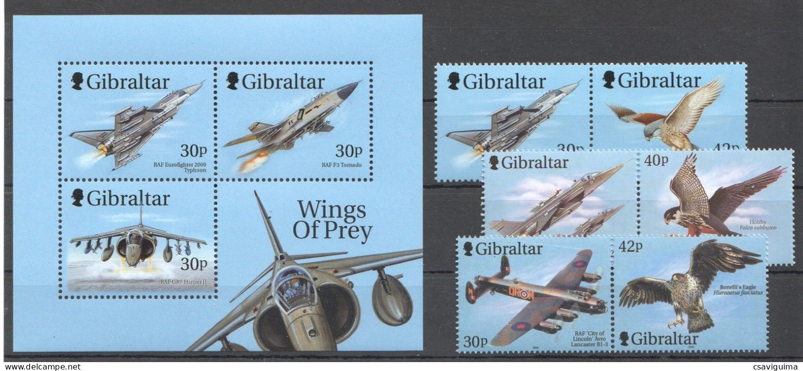 Gibraltar - 1999 - Birds - Yv 885/86 + 939/40 + 983/84 + Bf 36 - Otros & Sin Clasificación