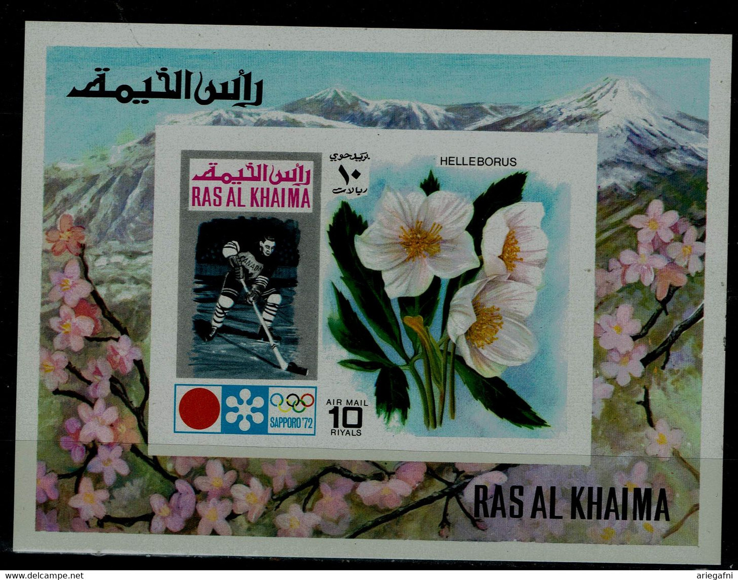 RAS AL KHAIMAH 1972 WINTER OLYMPICS GAMES SAPPORO 72 BLOCK IMPERF MI No BLOCK 110B MNH VF!! - Winter 1972: Sapporo