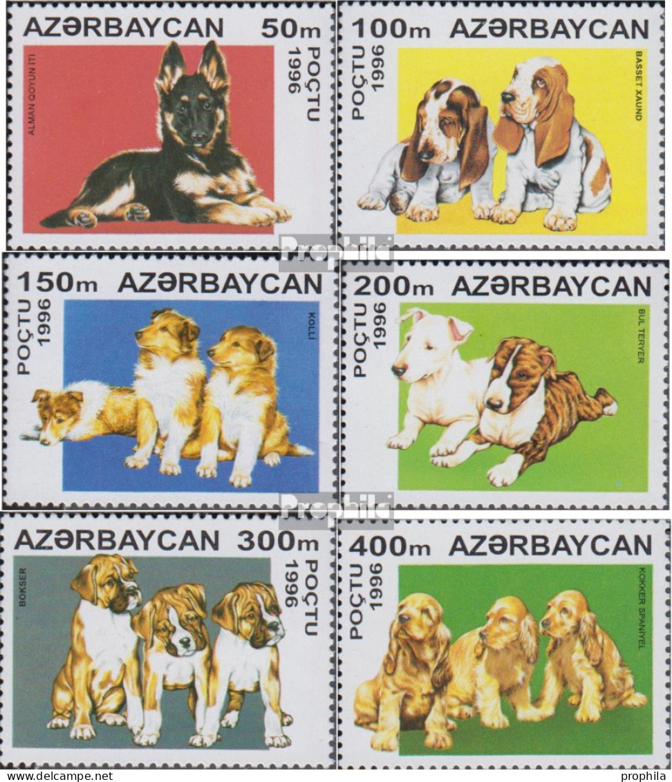 Aserbaidschan 306-311 (kompl.Ausg.) Postfrisch 1996 Hundewelpen - Azerbaïdjan