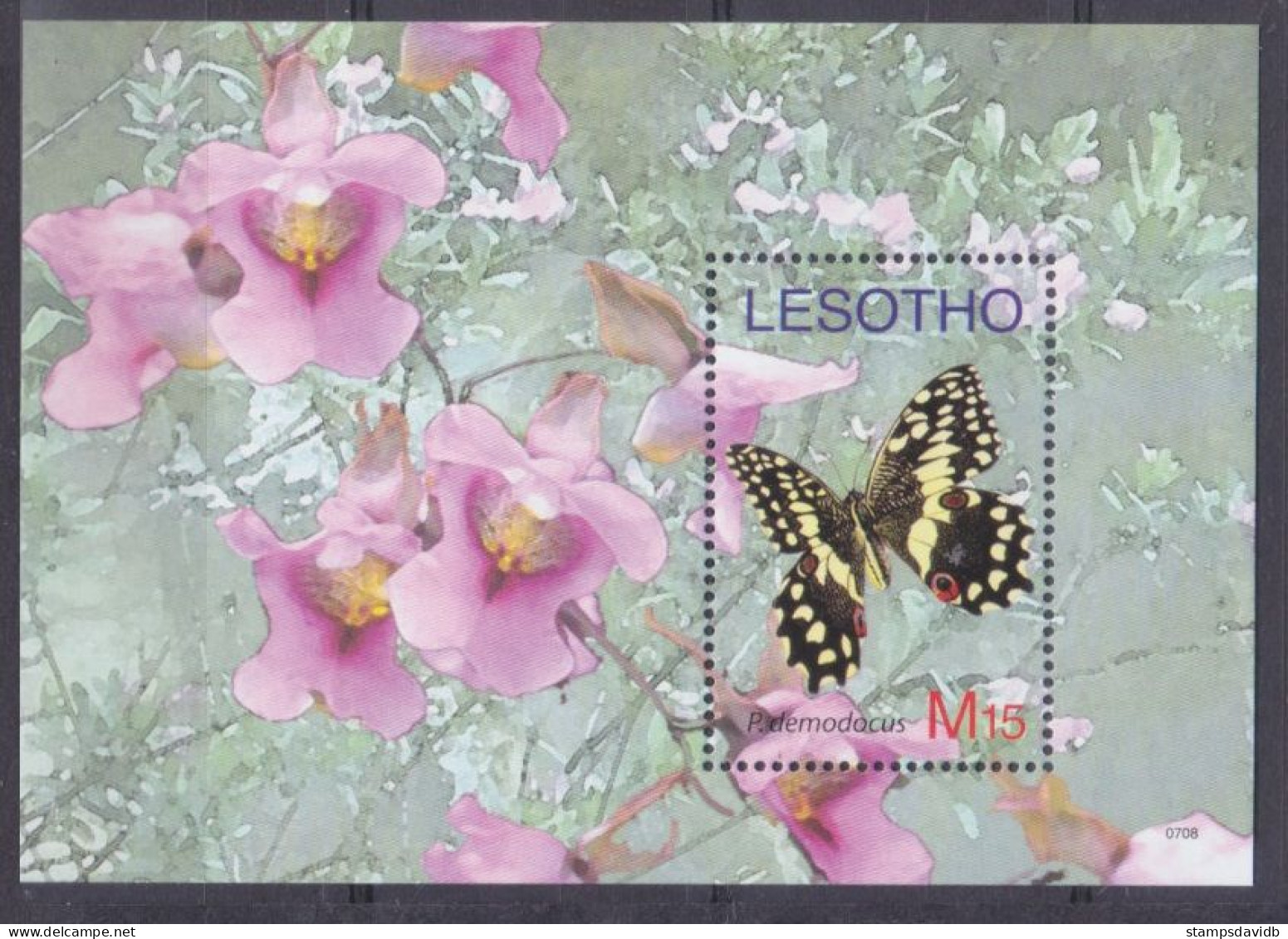 2007 Lesotho 1986/B209 Butterflies - Farfalle