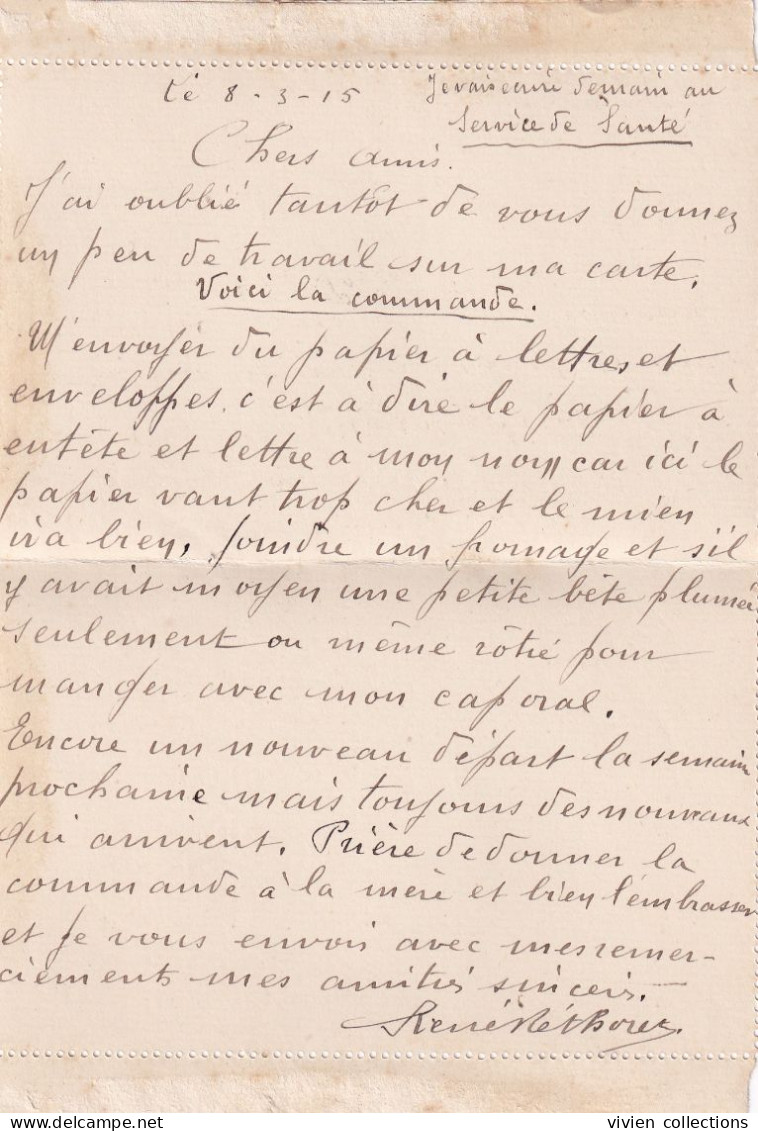 Sens (89) Tampon Du 89eme Régiment D'infanterie 25eme Compagnie De Dépôt En 1915 "prière Envoyer Fromage Et Bête Plumée" - WW I