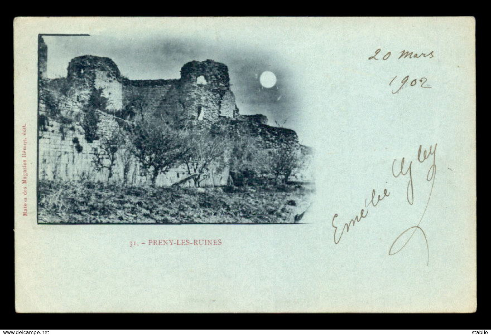 54 - PRENY-LES-RUINES - CARTE A LA LUNE - Sonstige & Ohne Zuordnung