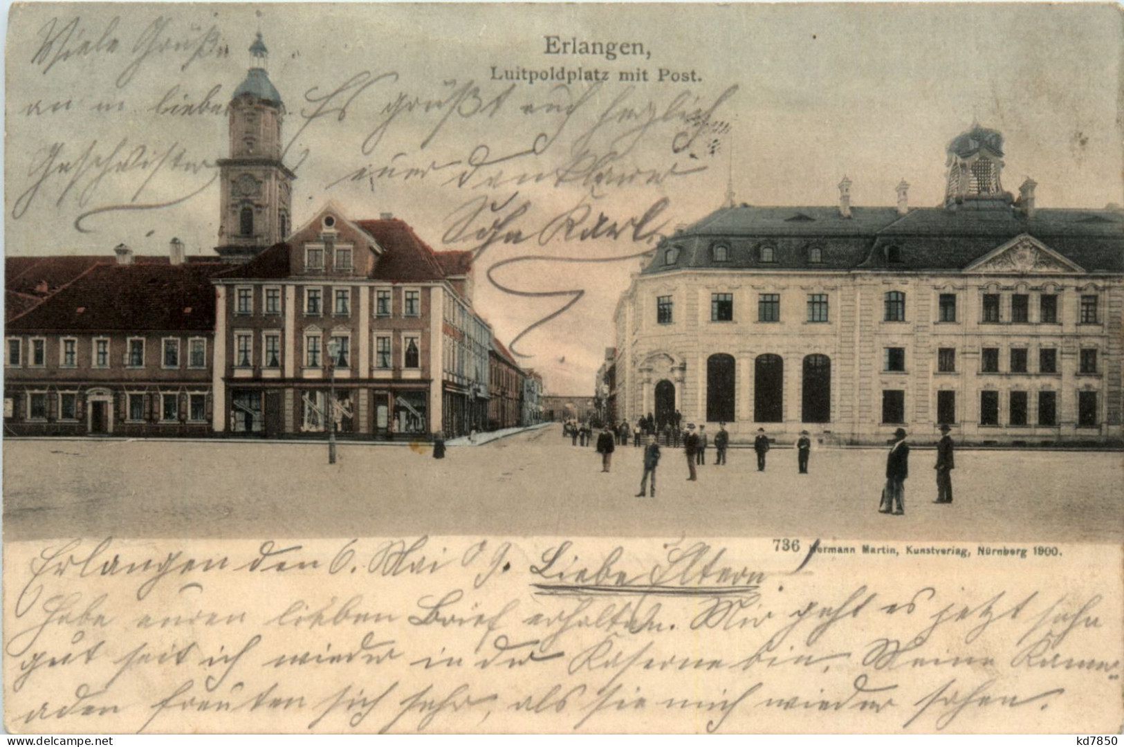 Erlangen, Luitpoldplatz Mit Post - Erlangen