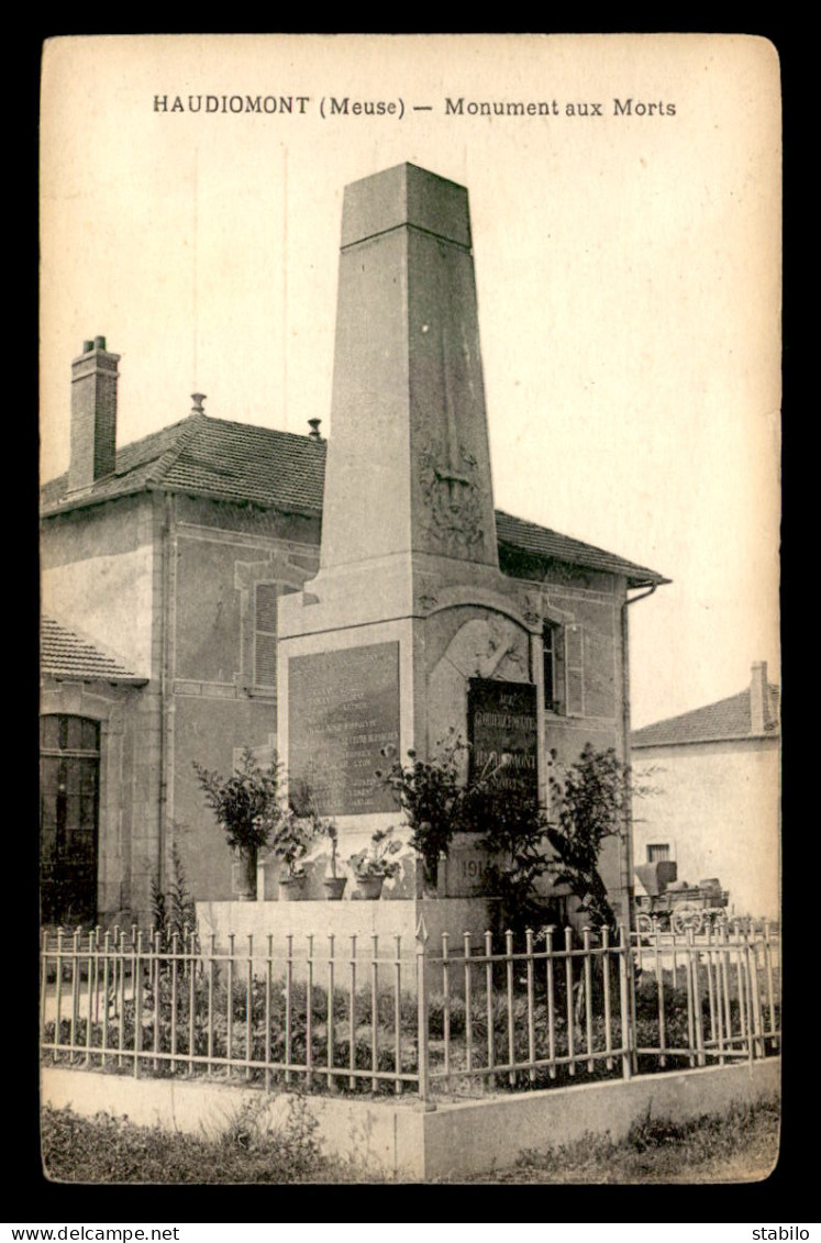 55 - HAUDIAUMONT - MONUMENT AUX MORTS - SANS EDITEUR - Autres & Non Classés