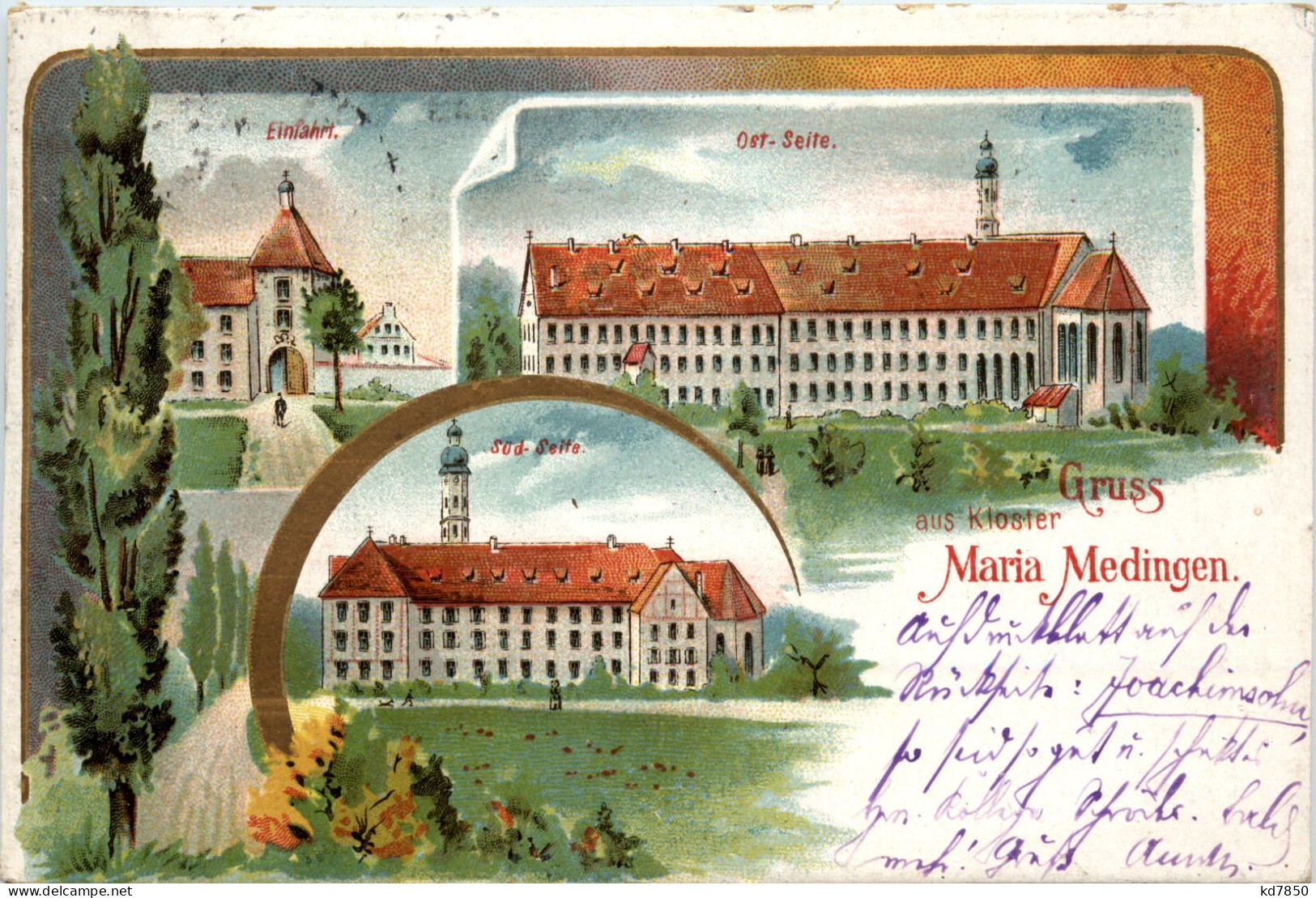 Gruss Aus Kloster Maria Medingen - Litho - Mödingen - Dillingen