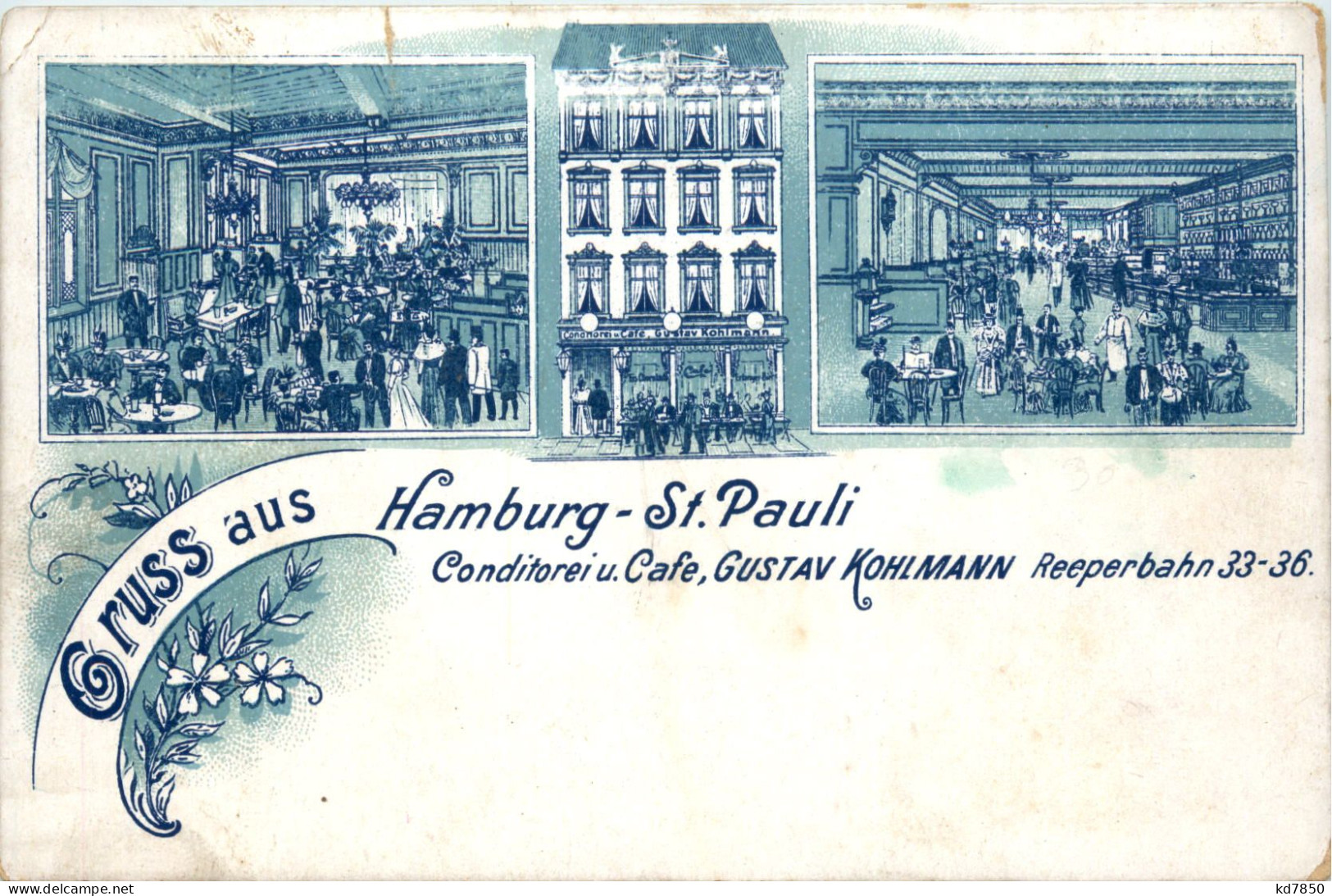 Gruss Aus Hamburg - St. Pauli - Canditorei Kohlmann - Litho - Mitte