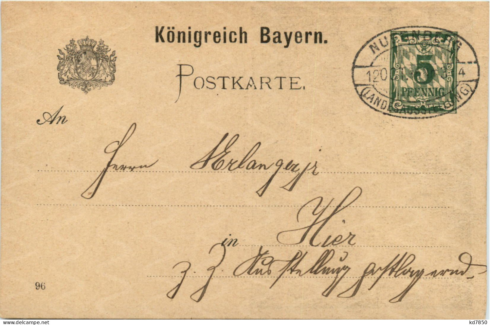 Nürnberg Landesausstellung 1896 - Ganzsache - Nuernberg