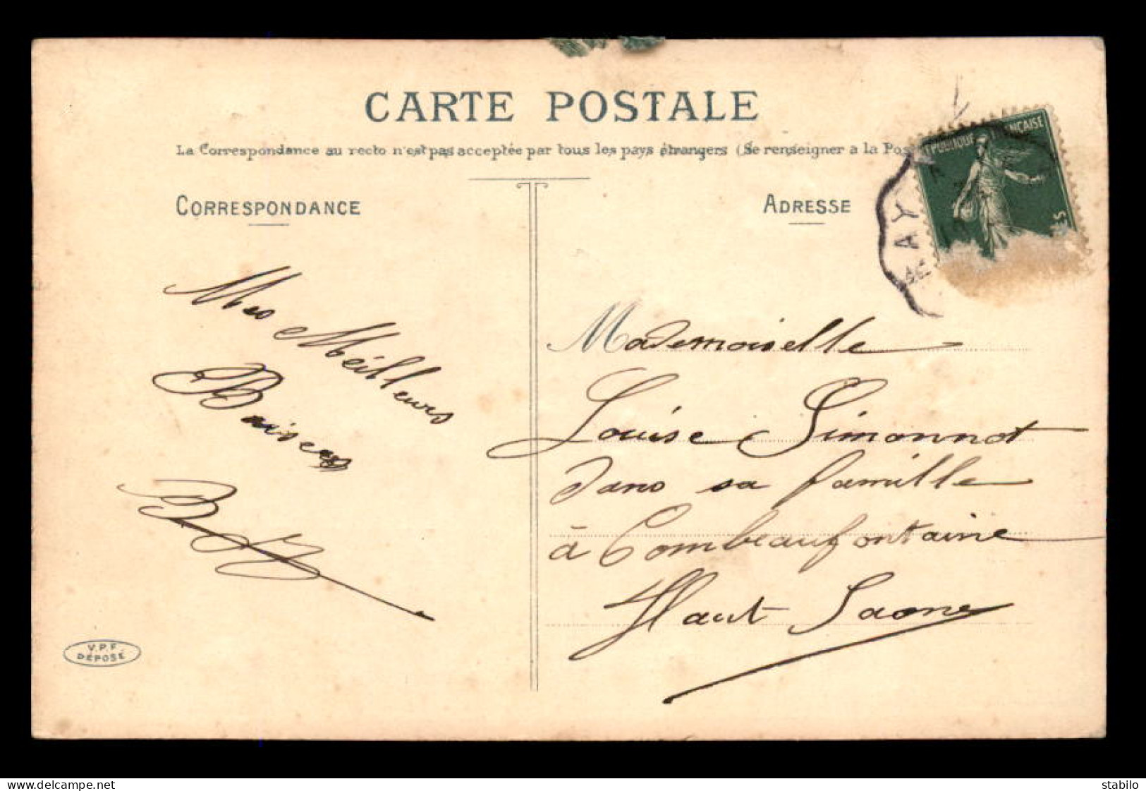 70 - VESOUL - UNE PENSEE - CARTE FANTAISIE - PAILLETTES - Vesoul