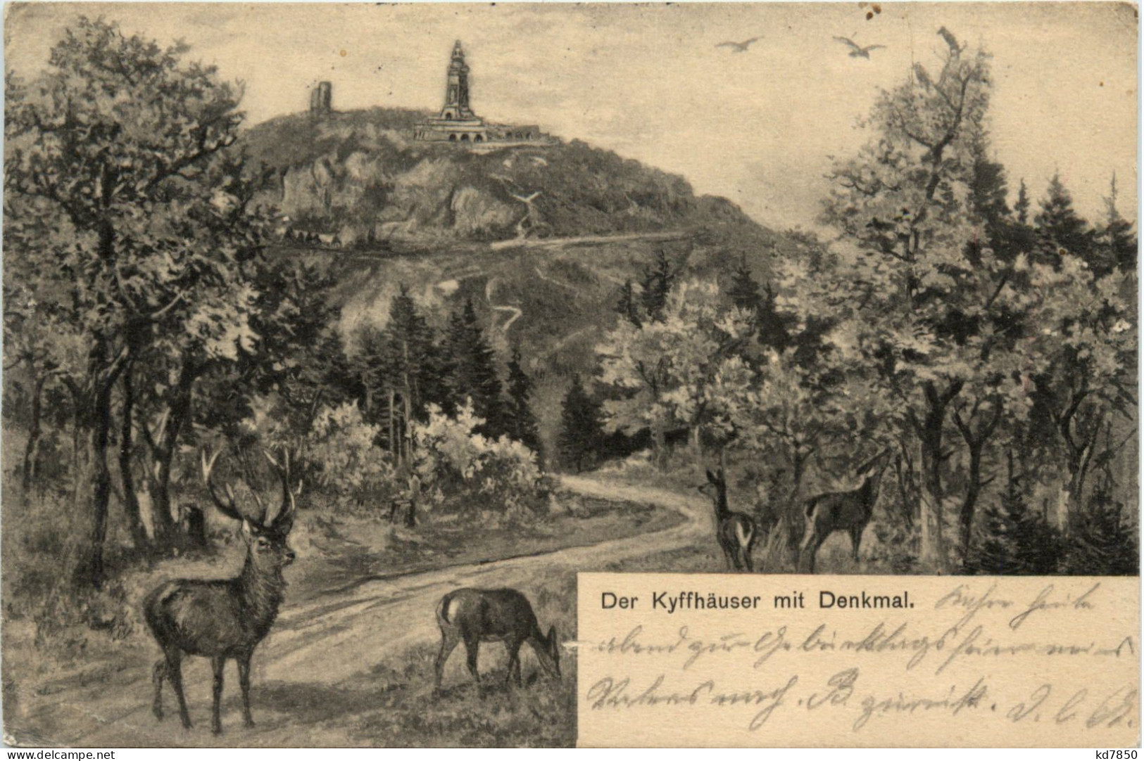 Der Kyffhäuser Mit Denkmal - Bahnpost Erfurt Sangershausen - Kyffhäuser