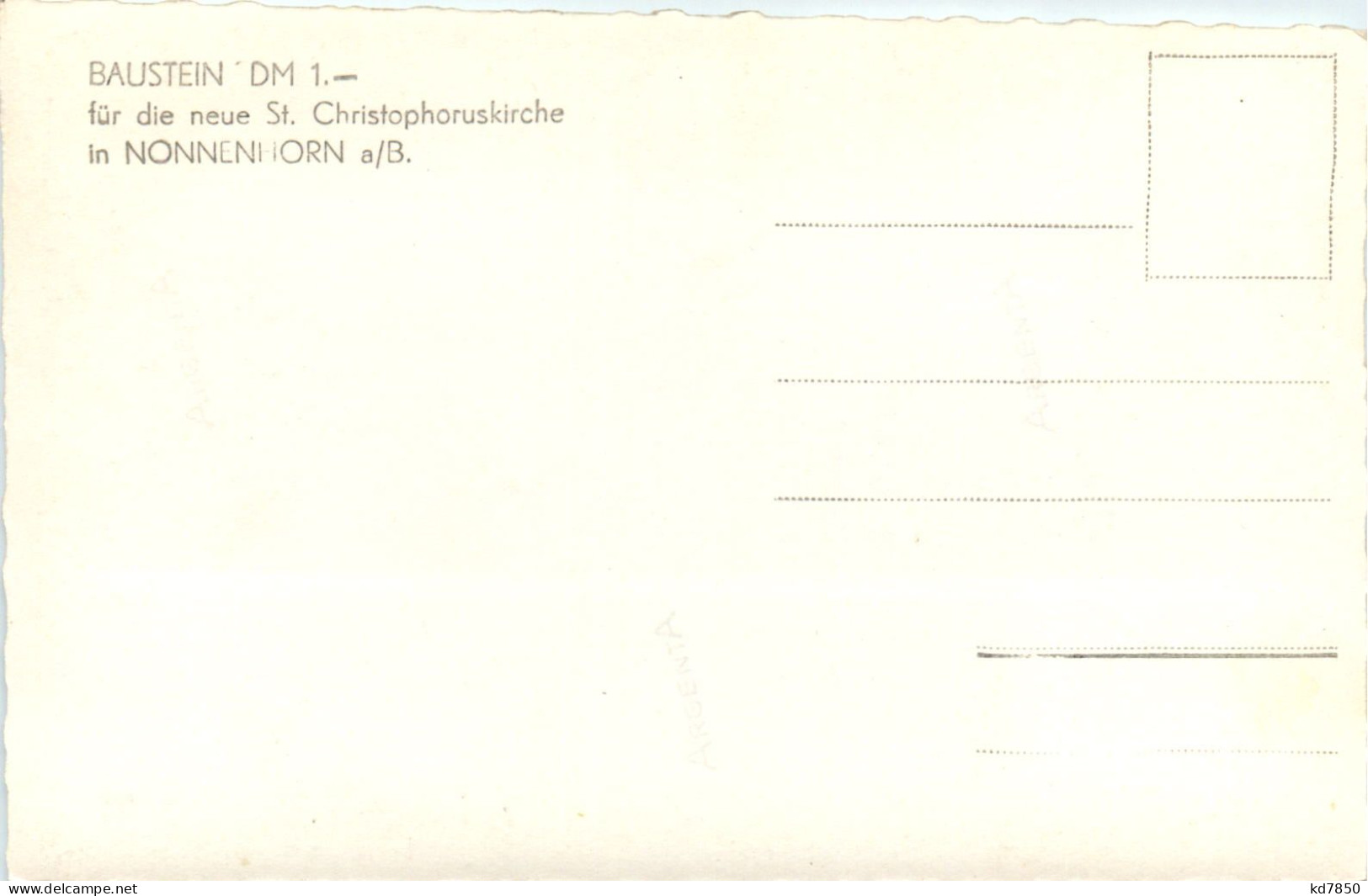 Nonnenhorn - Baustein Für Die Neue St. Christopheruskirche - Lindau A. Bodensee