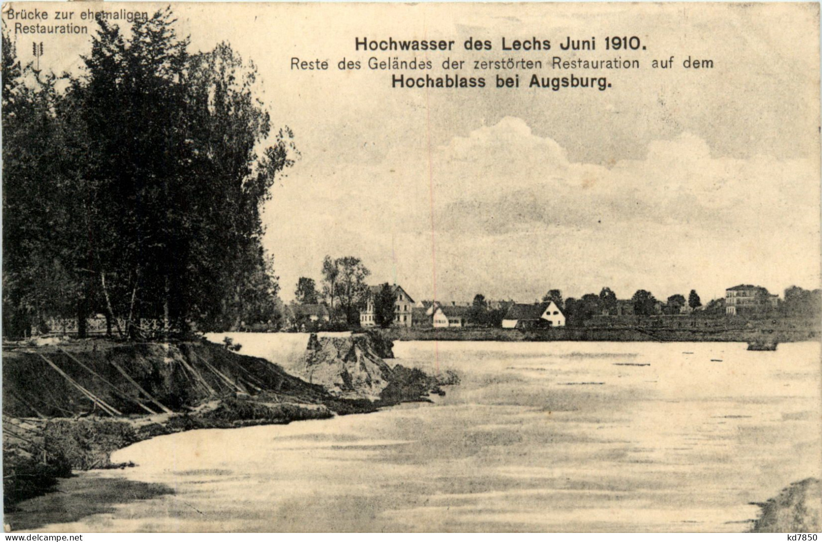 Hochablass Bei Augsburg - Hochwasser Des Lechs 1910 - Augsburg