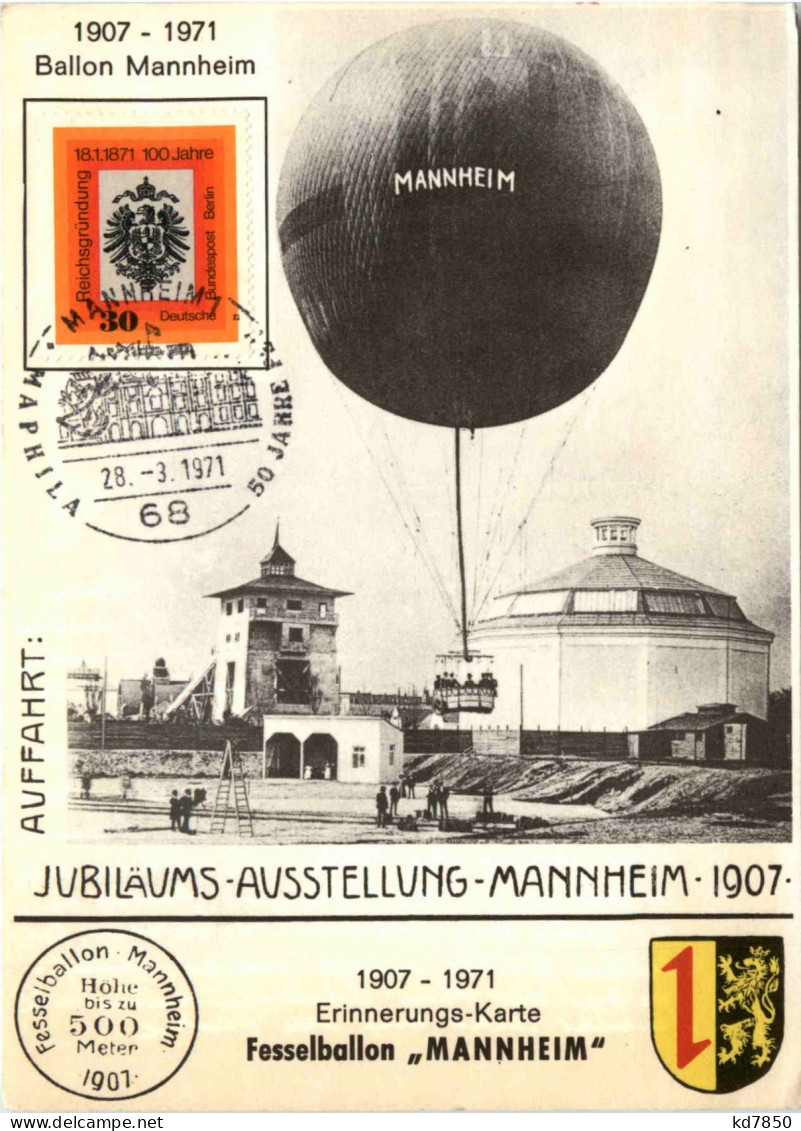 Mannheim - Erinnerungs Karte Fesselballon Mannheim - Mannheim