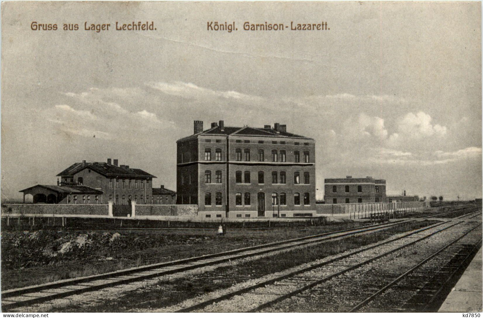 Lager-Lechfeld, Grüsse, Königl. Garnison-Lazarett - Augsburg