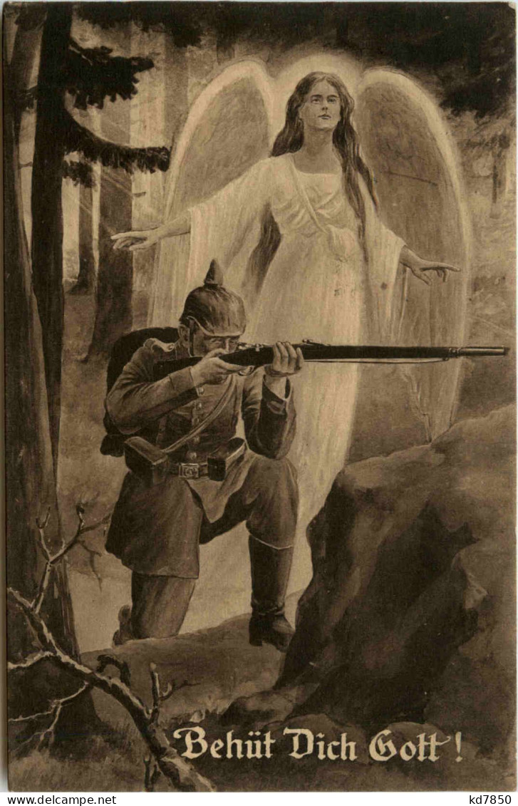 Behüt Dich Gott - Engel - Feldpost Ersatz Seebat. - Oorlog 1914-18