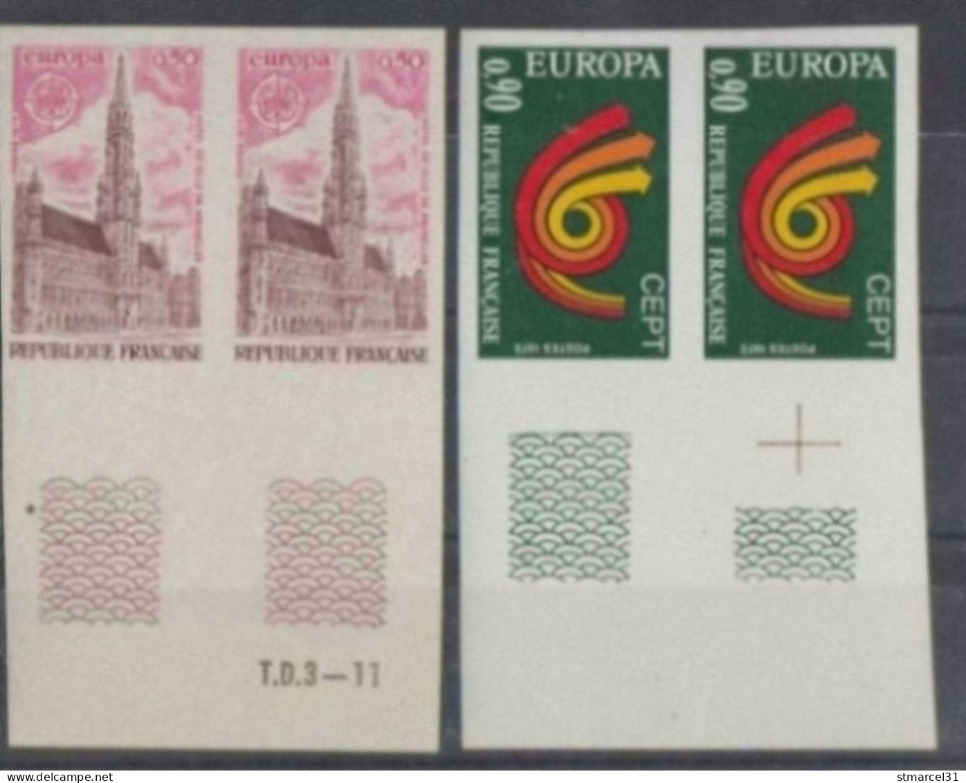 TRES RARE En PAIRE Et BDF  Les N°1752 Et 1753 Non Dentelés Cote >>200€ - Unused Stamps