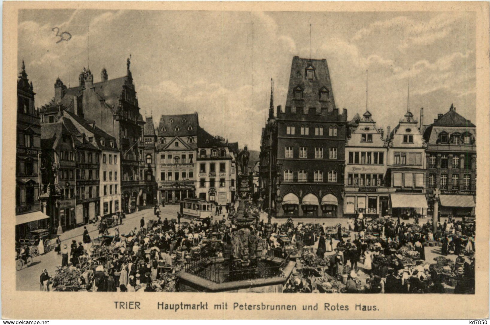 Trier, Hauptmarkt Mit Petersbrunnen Und Rotes Haus - Trier