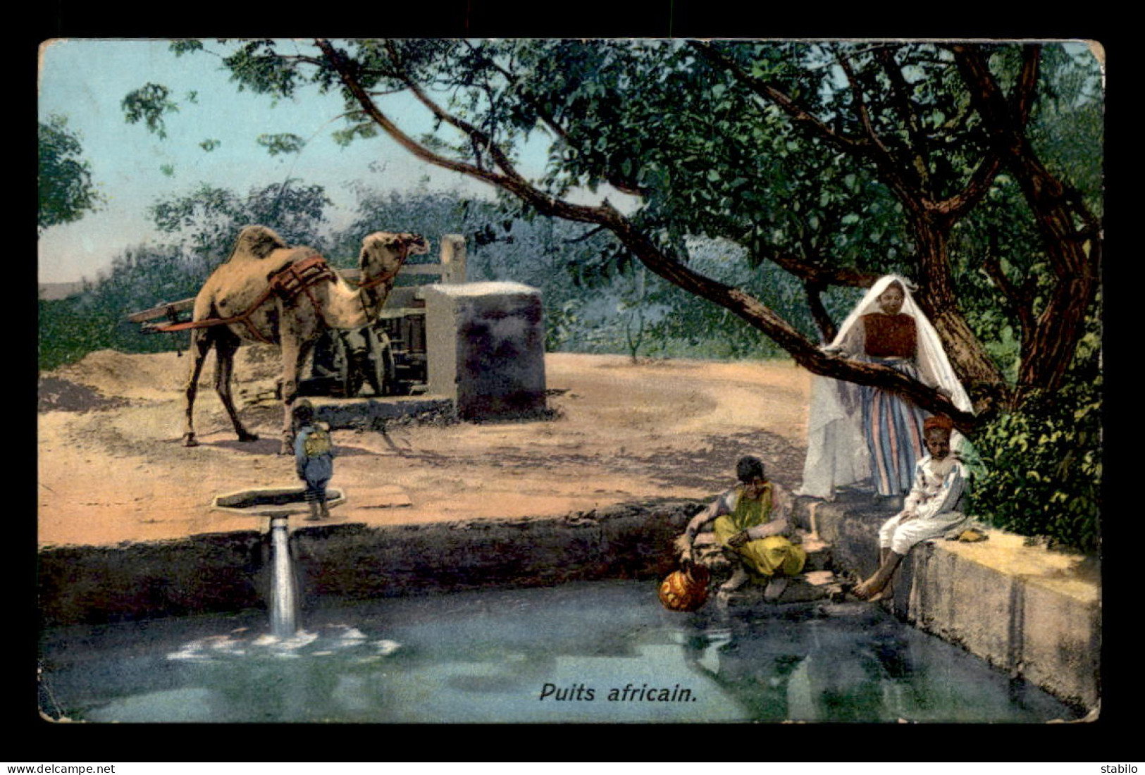 SCENES ET TYPES - SAHARA - LEHNERT ET LANDROCK - PUITS AFRICAIN - CARTE COLORISEE - Afrique