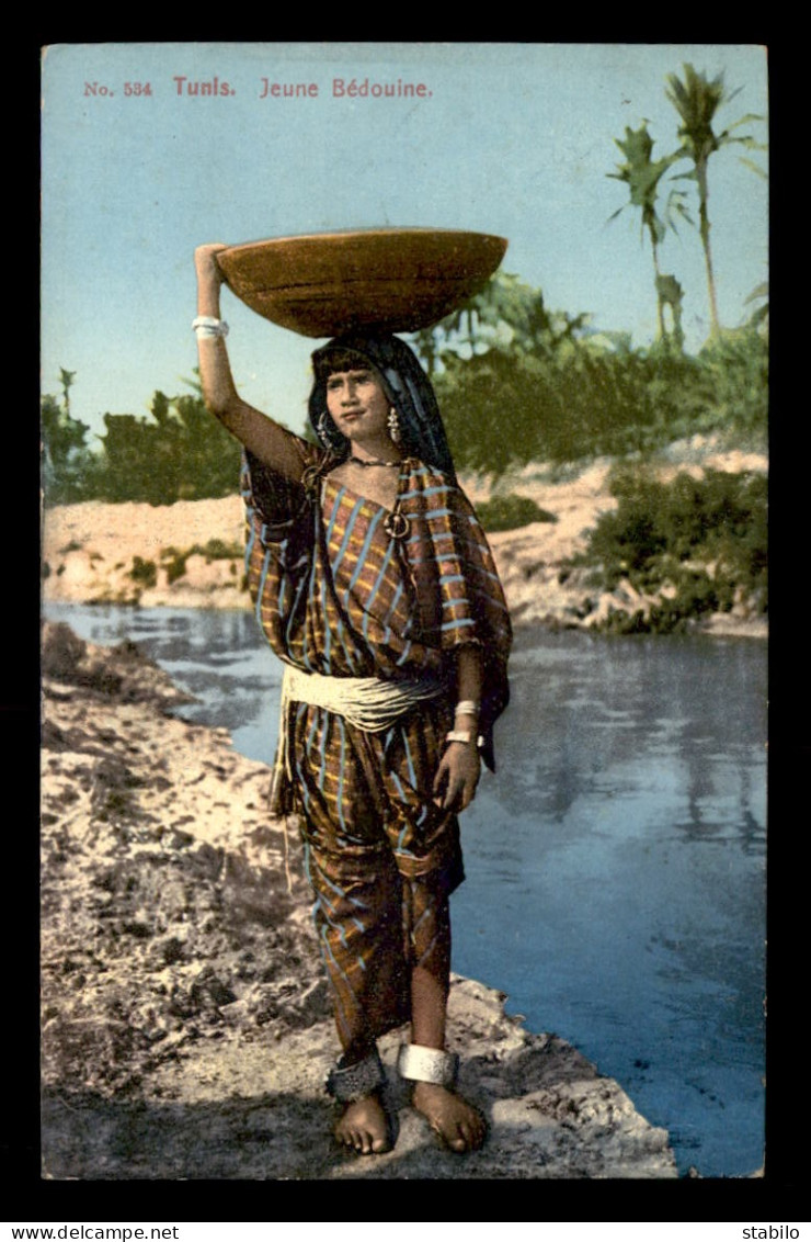 SCENES ET TYPES - SAHARA - LEHNERT ET LANDROCK - JEUNE BEDOUINE - CARTE COLORISEE - Afrique