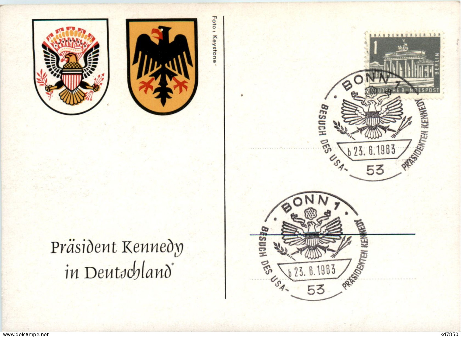 John F. Kennedy In Deutschland Mit Sonderstempel - Présidents