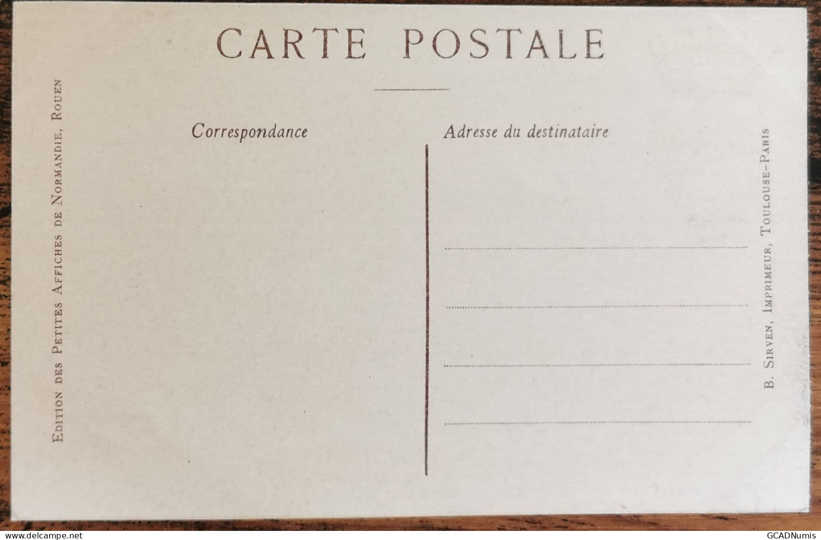 CARTE POSTALE Billet 1 Franc Chambre De Commerce De MOULINS & LAPALISSE - Allier - Moulins