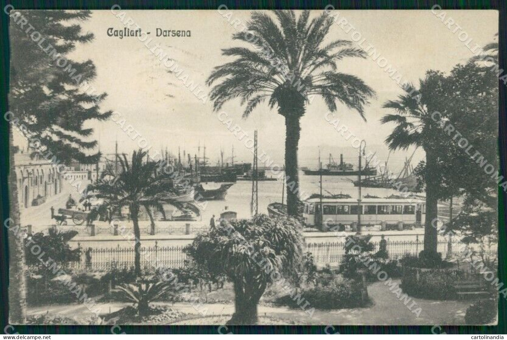 Cagliari Città Tram Cartolina QT0426 - Cagliari