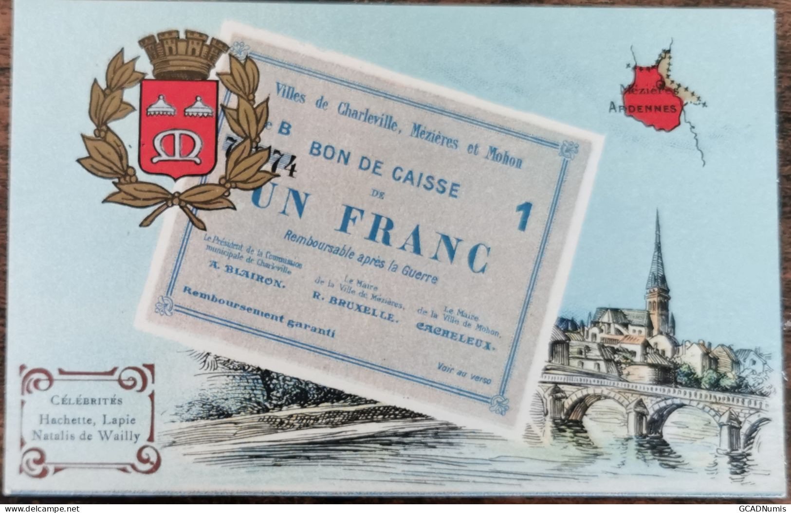 CARTE POSTALE Bon De Caisse 1 Franc De CHARLEVILLE MEZIERES & MOHON - Ardennes - Charleville