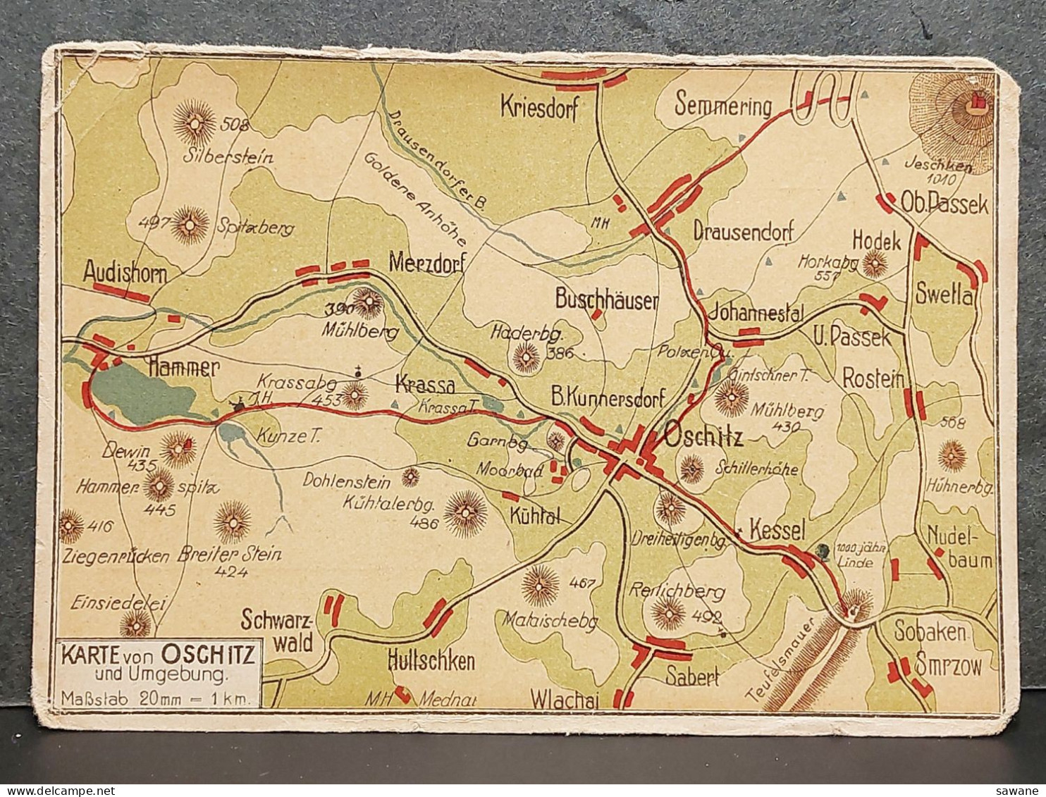 KARTE VON OSCHITZ UN UMGEBUNG , LOT 186 - Sudeten