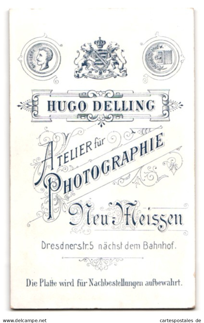 Fotografie Hugo Delling, Meissen, Dresdnerstrasse 5, Portrait Eleganter Herr Mit Moustache  - Personnes Anonymes