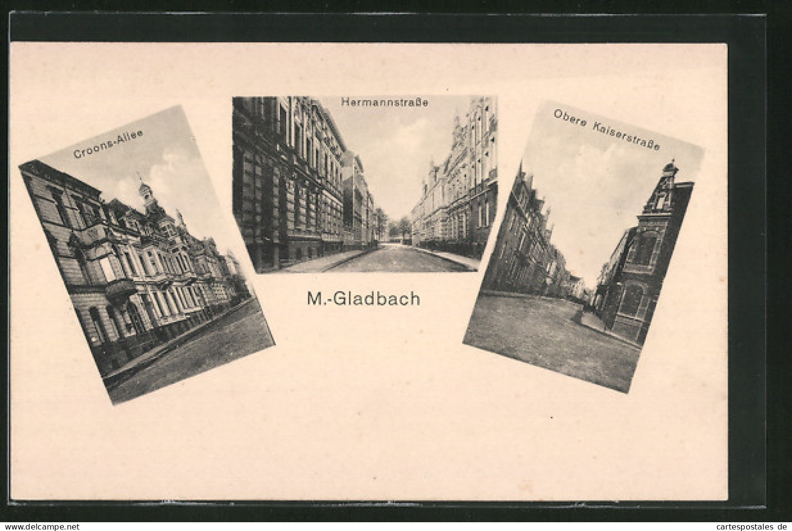 AK Mönchengladbach, Hermannstrasse, Croons-Allee, Obere Kaiserstrasse  - Mönchengladbach