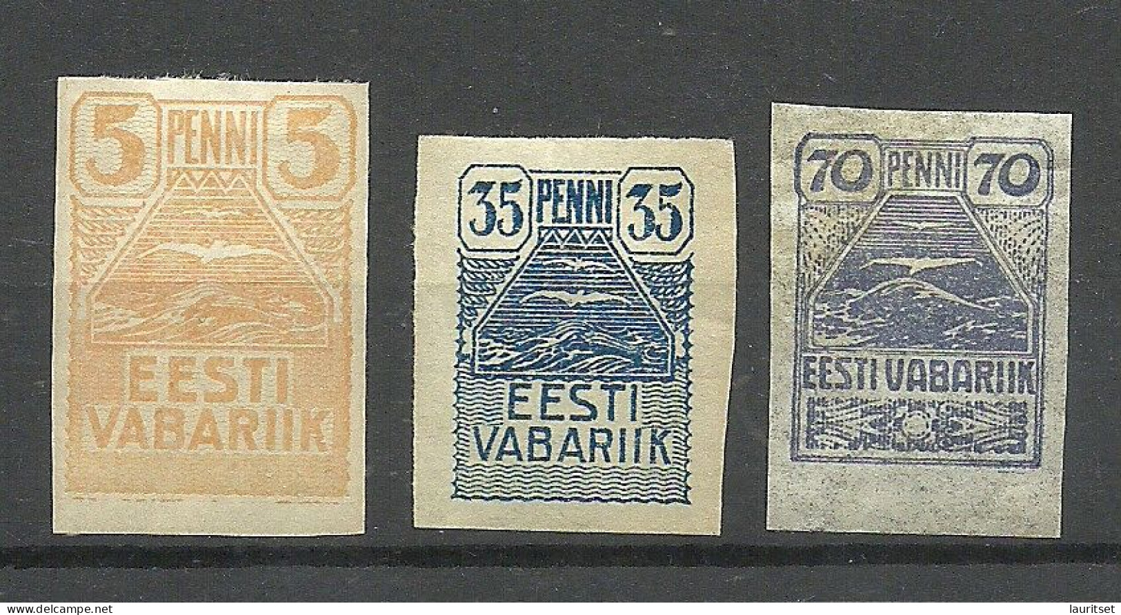 Estland Estonia 1919 Möwe Seagull Michel 5 & 10 & 11 * - Estonia