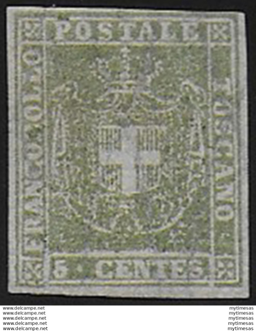 1860 Toscana 5c Verde Oliva Giallastro MNH Sassone 18b - Toscana