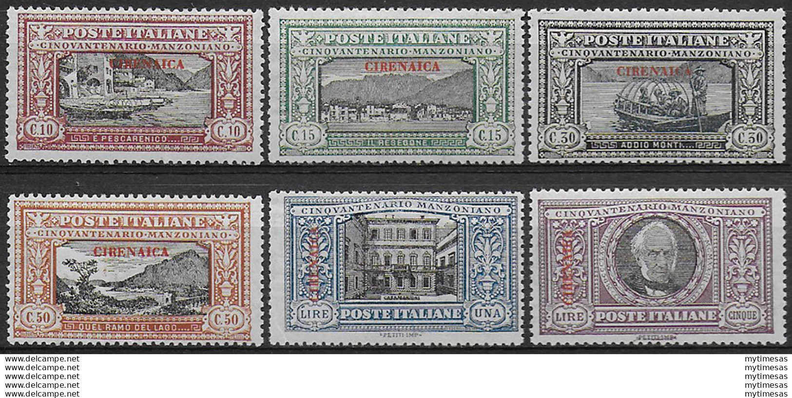 1924 Cirenaica Manzoni 6v MNH Sassone N. 11/16 - Sonstige & Ohne Zuordnung