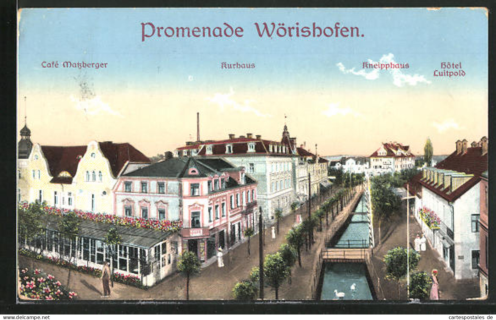 AK Wörishofen, Cafe Matzberger, Hotel Luitpold, Kurhaus, Kneipphaus  - Bad Woerishofen