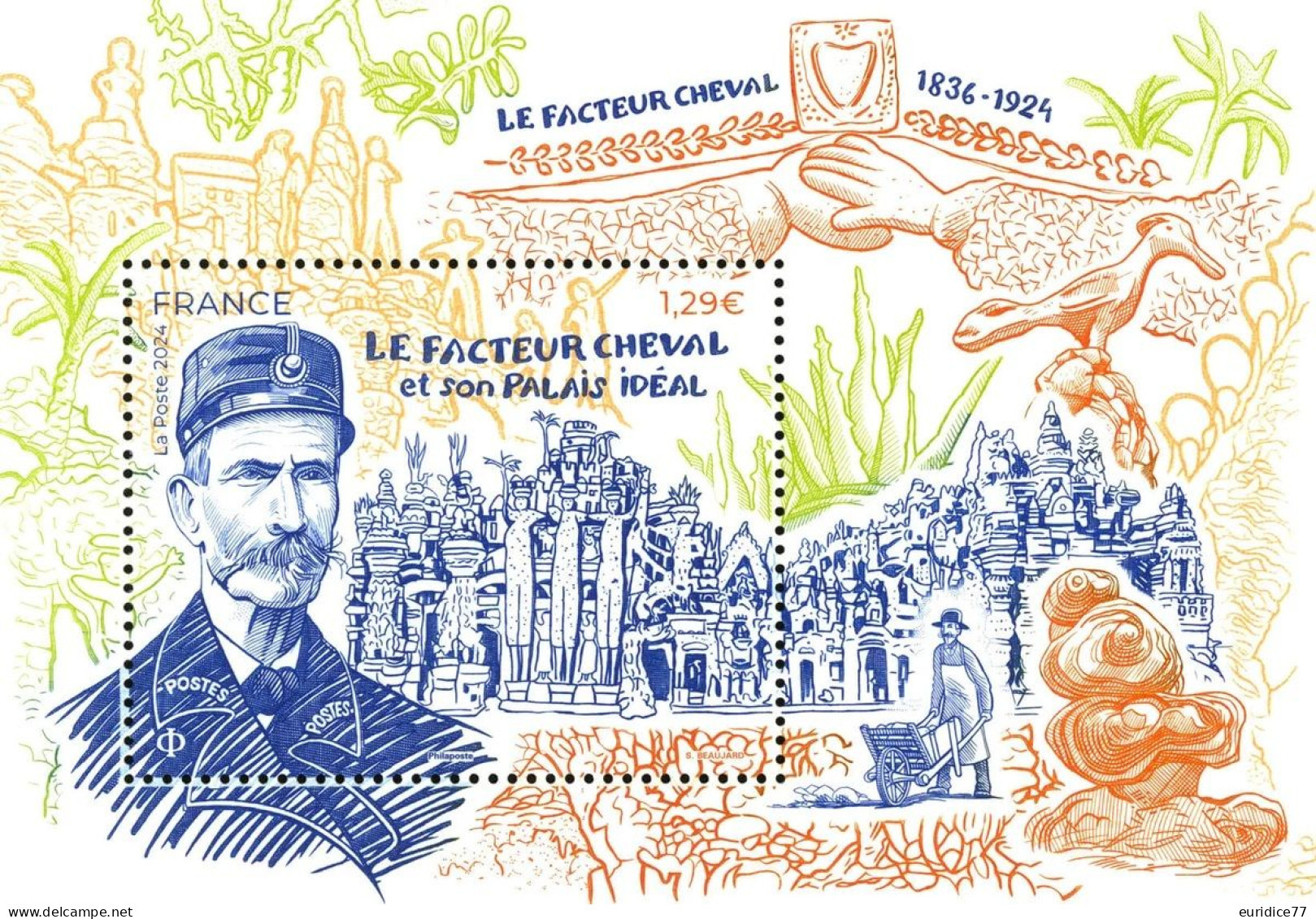 France 2024 - Le Facteur Cheval Et Son Palais Idéal Bloc Feuillet Mnh** - Unused Stamps