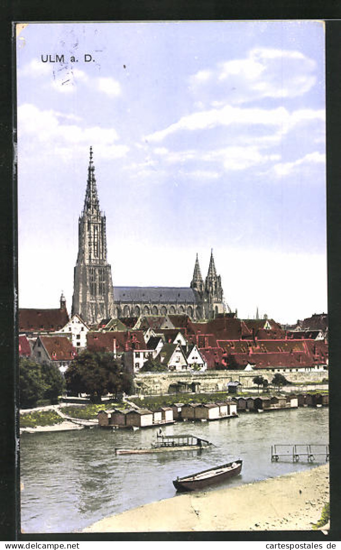 AK Ulm A.D., Stadtansicht Mit Kirche Und Donau  - Ulm
