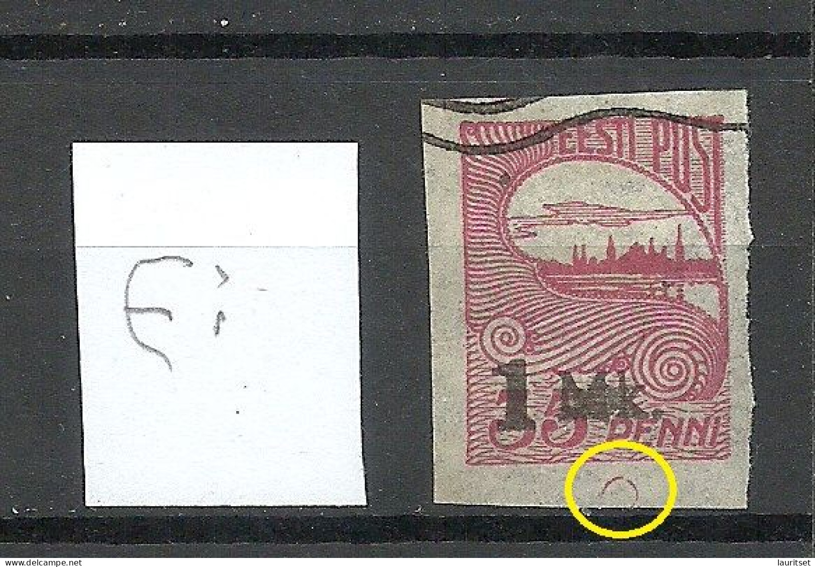 Estland Estonia 1920 Tallinn Michel 19 + Printing ERROR O - Estonie