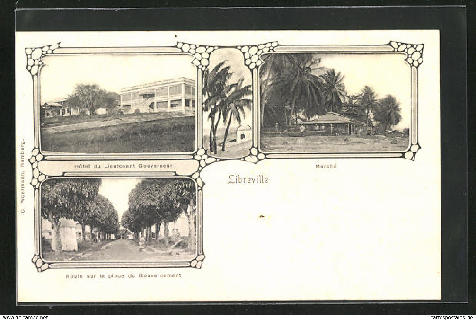 CPA Libreville, Hotel Du Lieutenant Gouverneur, Marché, Route Sur La Place Du Gouvernement  - Unclassified