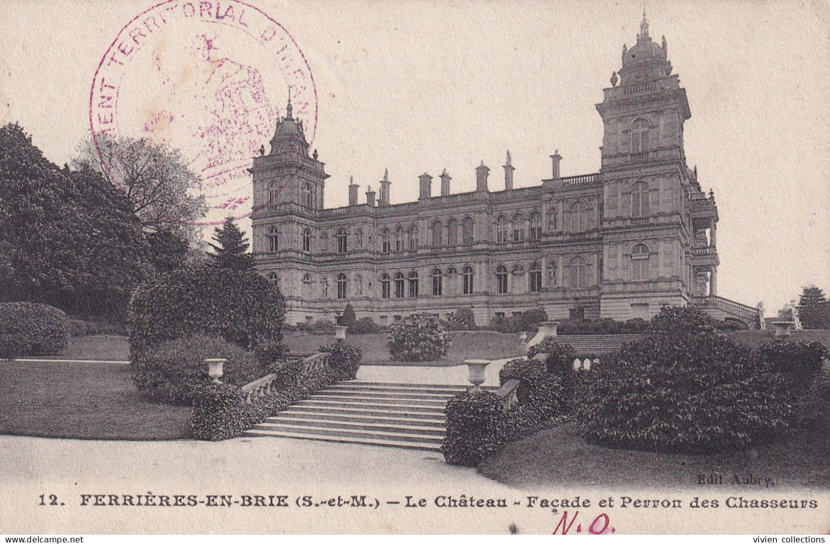 Ferrières En Brie (77) Tampon 91eme Régiment Territorial D'infanterie En 1915 Envoi De Bonnet Cycliste Du Colonel 91 Tal - WW I