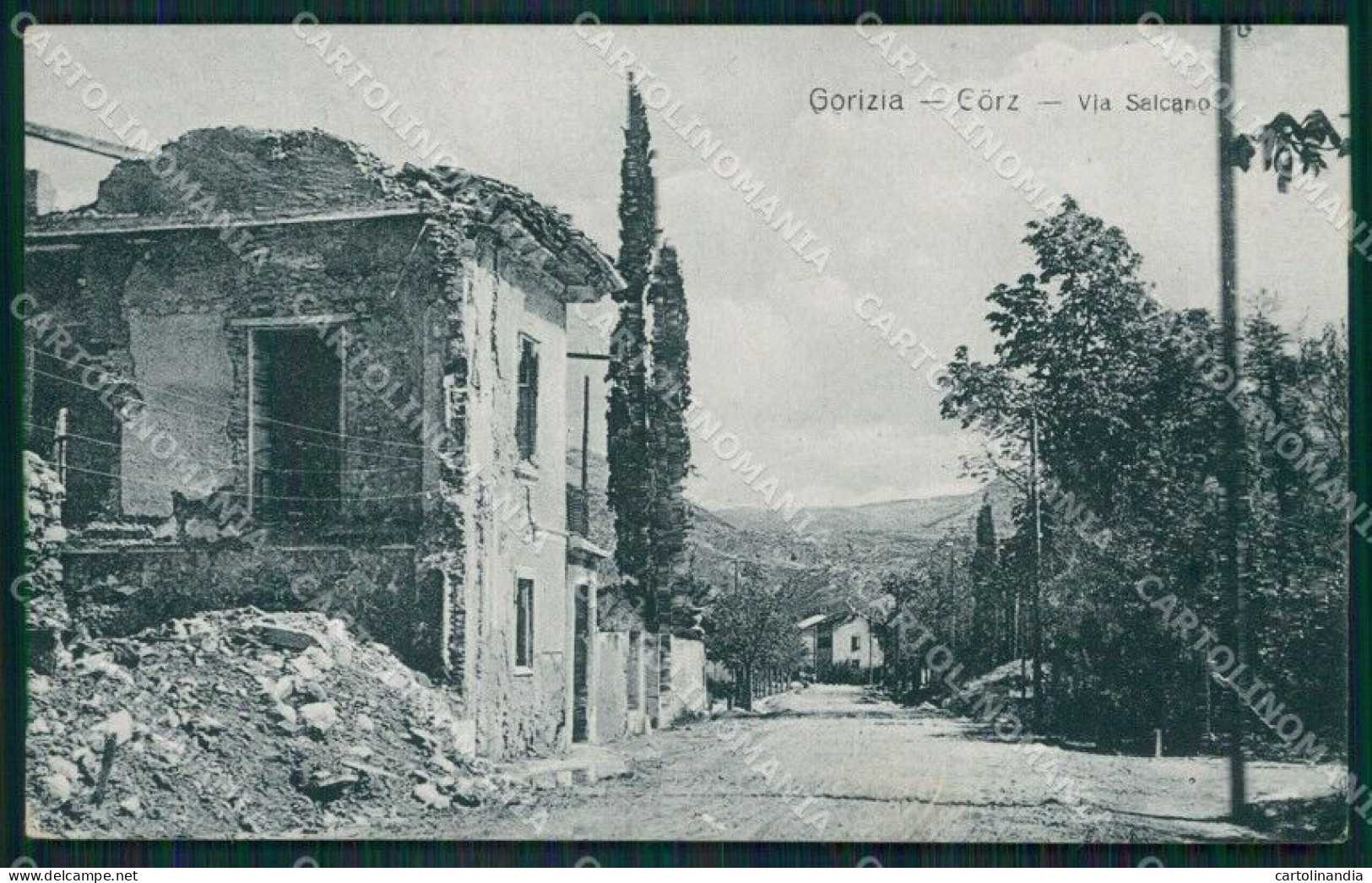 Gorizia Città Rovine Guerra Cartolina QT0955 - Gorizia