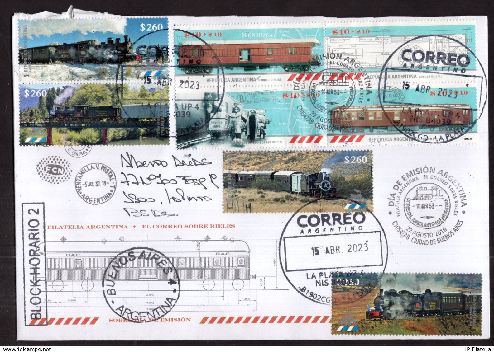 Argentina - 2023 - Trains - Modern Stamps - Diverse Stamps - Briefe U. Dokumente