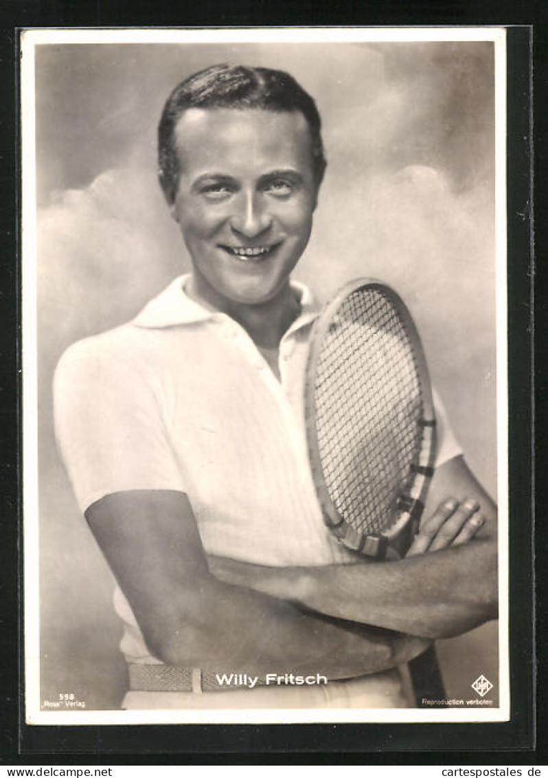 AK Schauspieler Willy Fritsch Mit Tennisschläger  - Schauspieler