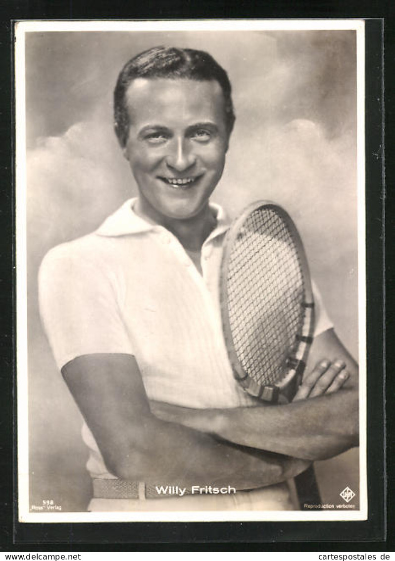 AK Schauspieler Willy Fritsch Mit Tennisschläger  - Actors