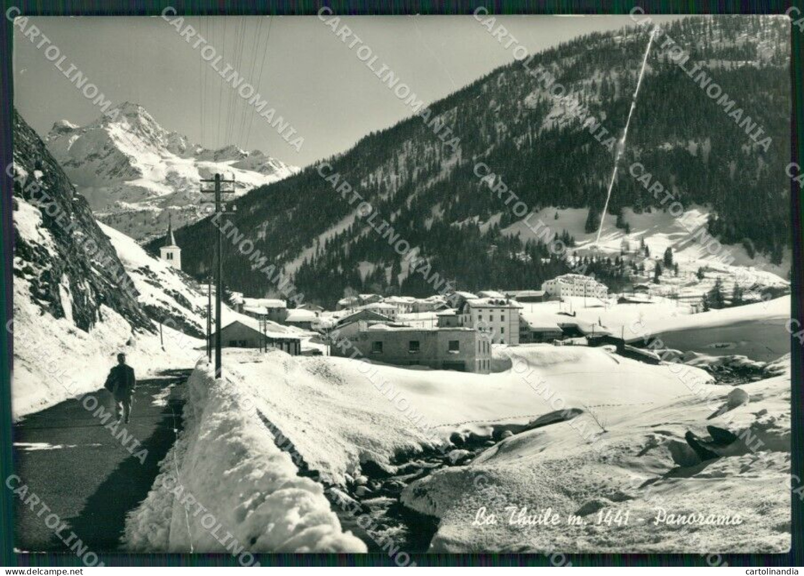 Aosta La Thuile Nevicata PIEGA Foto FG Cartolina ZK5281 - Aosta