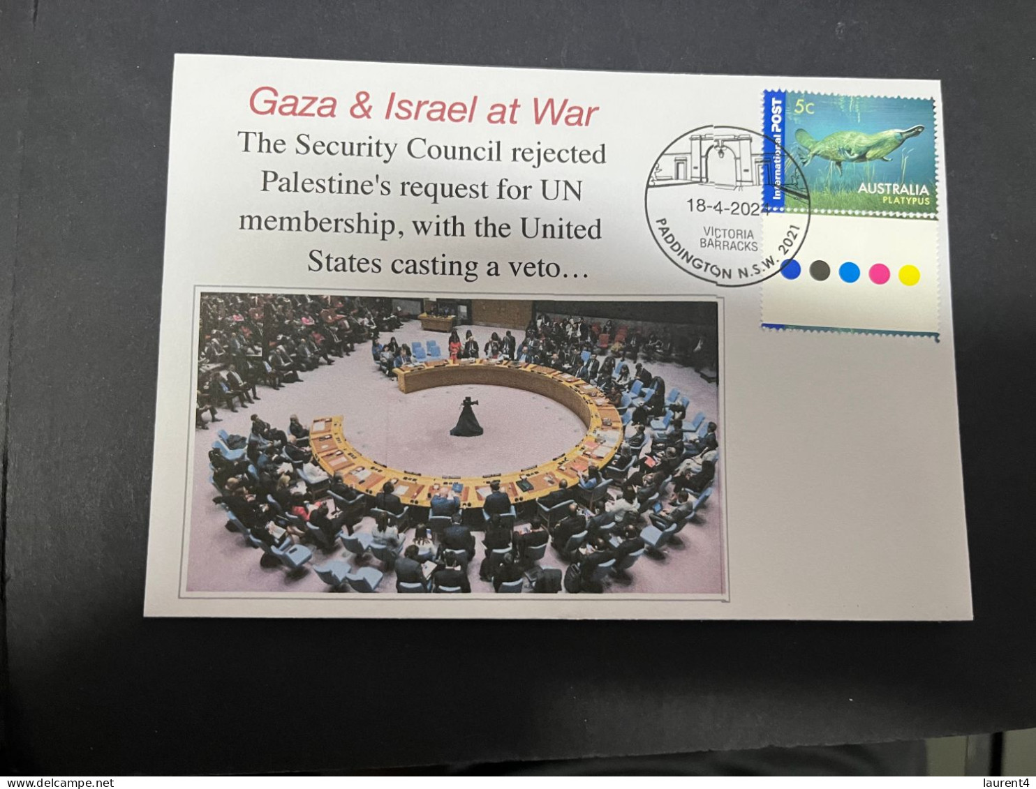 20-4-2024 (2 Z 33) GAZA - Security Council Reject Palestine Request For UN Membrship With US Veto - Militaria