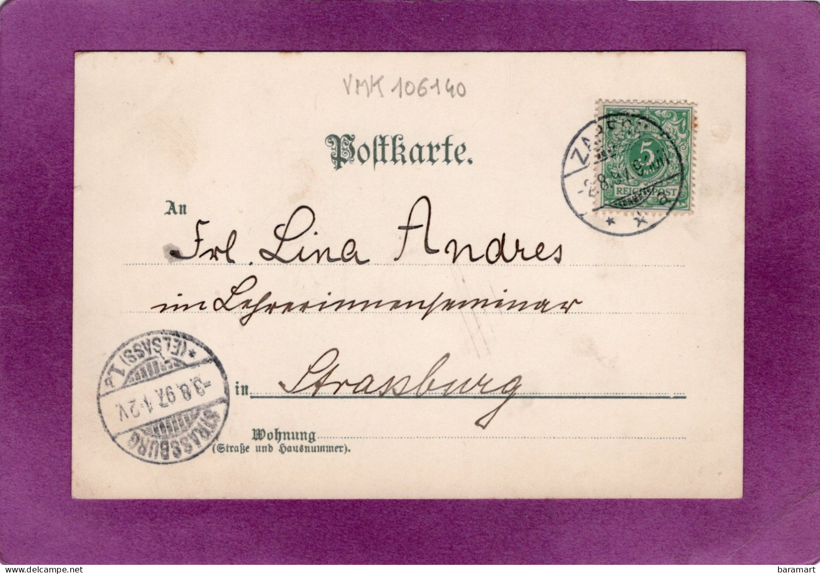 57 67 68 Elsass Lothr. Postkarte 1 Série N° 6 Femme Avec Un Garçon Et Un Petite Fille En Costume  Datée 1897 - Alsace