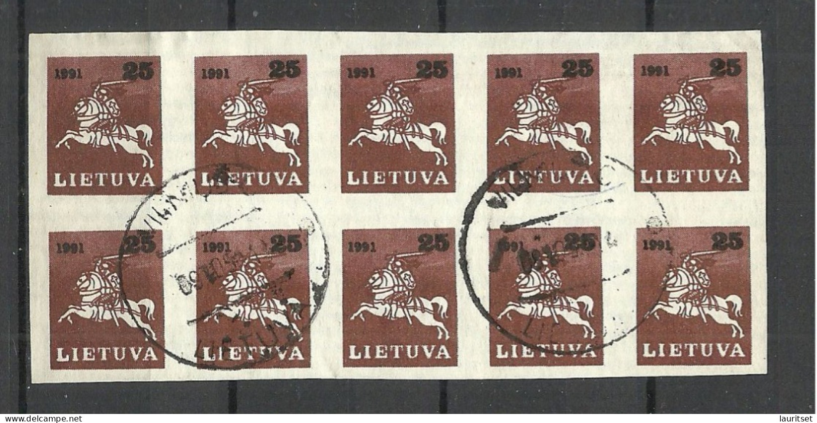 LITAUEN Lithuania 1991 Michel 480 As 10-block O Litauischer Reiter Ritter - Lituanie