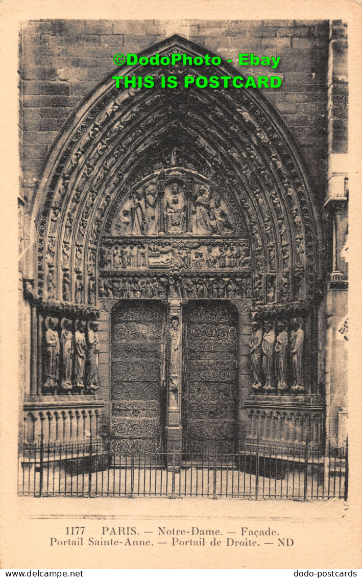 R431654 Paris. Notre Dame. Facade Portail Sainte Anne. Portail De Droite. ND. Au - World