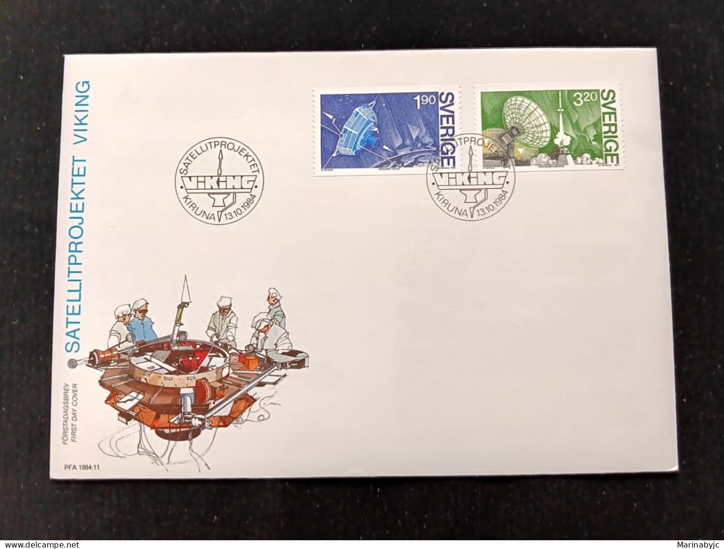 D)1984, SWEDEN, FIRST DAY COVER, ISSUE, "VIKING SATELLITE" PROJECT, FDC - Other & Unclassified